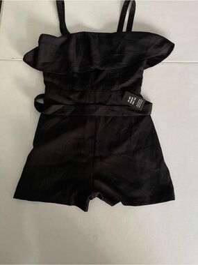 Express Black Strapless Romper with adjustable Belt